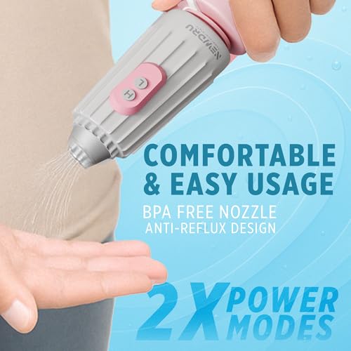 NEWDRU Portable Jet Spray - USB Rechargeable Electric Travel Bidet with 270ml Bottle, Hygiene Sprayer for Men, Women, Baby & Postpartum | Compact, Adjustable, IPX7 Waterproof, CleanStream Pro (Grey) - Image 4