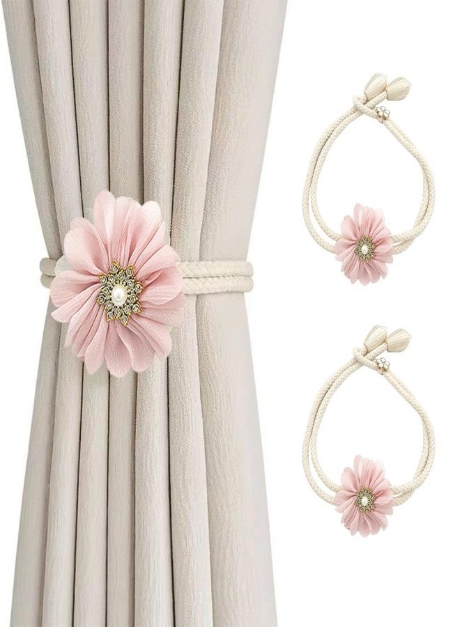 DONGKER Curtain Holdbacks,2 PCS Flower Curtain Tie Back Clips for Outdoor Home Office Fixed Curtains - Image 1