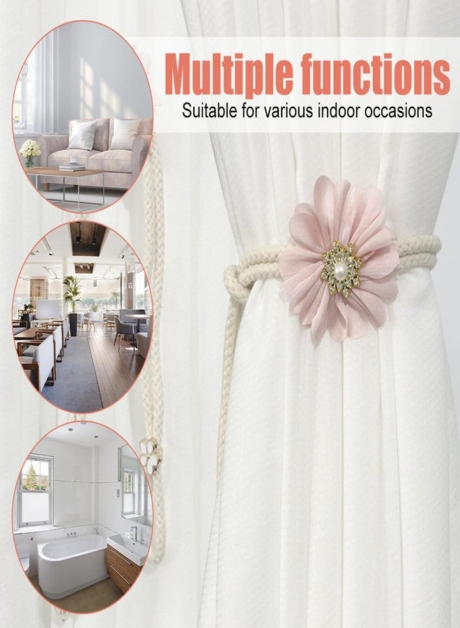 DONGKER Curtain Holdbacks,2 PCS Flower Curtain Tie Back Clips for Outdoor Home Office Fixed Curtains - Image 5
