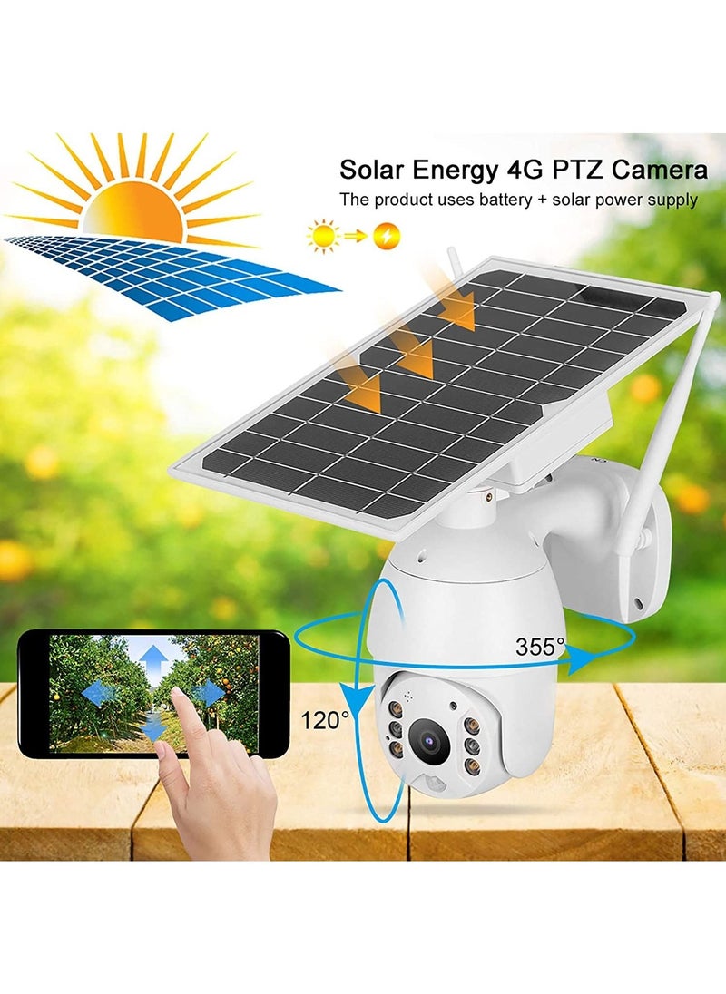 Generic - 4G SIM Card LTE Outdoor Solar Powered Security CCTV Camera, Rechargeable Battery, Infrared Motion Detector Two-Way Audio, 360 Degree Tilt Long Standby And Long Standby & Low consumption and Phone APP - Image 1