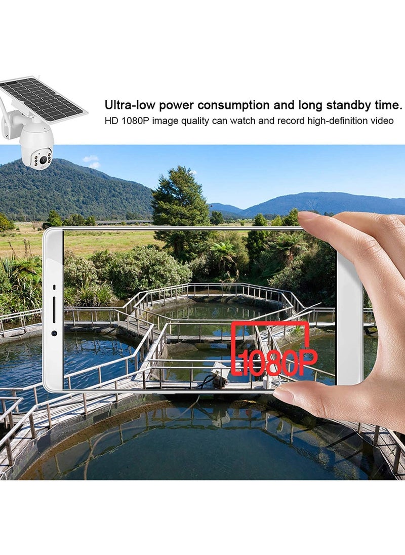 Generic - 4G SIM Card LTE Outdoor Solar Powered Security CCTV Camera, Rechargeable Battery, Infrared Motion Detector Two-Way Audio, 360 Degree Tilt Long Standby And Long Standby & Low consumption and Phone APP - Image 1