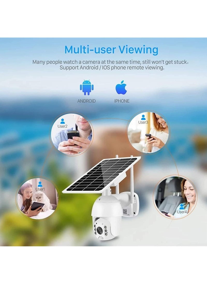 Generic - 4G SIM Card LTE Outdoor Solar Powered Security CCTV Camera, Rechargeable Battery, Infrared Motion Detector Two-Way Audio, 360 Degree Tilt Long Standby And Long Standby & Low consumption and Phone APP - Image 1