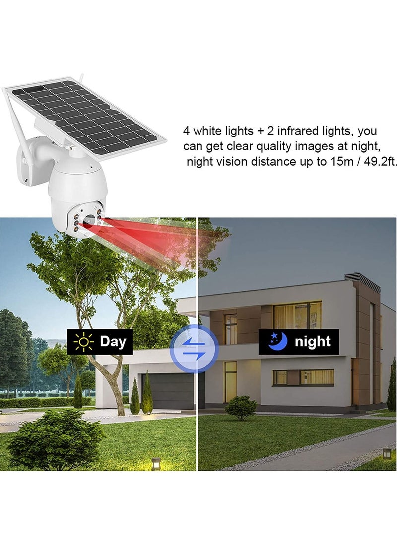Generic - 4G SIM Card LTE Outdoor Solar Powered Security CCTV Camera, Rechargeable Battery, Infrared Motion Detector Two-Way Audio, 360 Degree Tilt Long Standby And Long Standby & Low consumption and Phone APP - Image 1