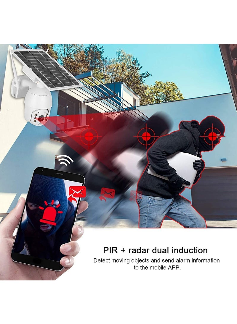 Generic - 4G SIM Card LTE Outdoor Solar Powered Security CCTV Camera, Rechargeable Battery, Infrared Motion Detector Two-Way Audio, 360 Degree Tilt Long Standby And Long Standby & Low consumption and Phone APP - Image 1