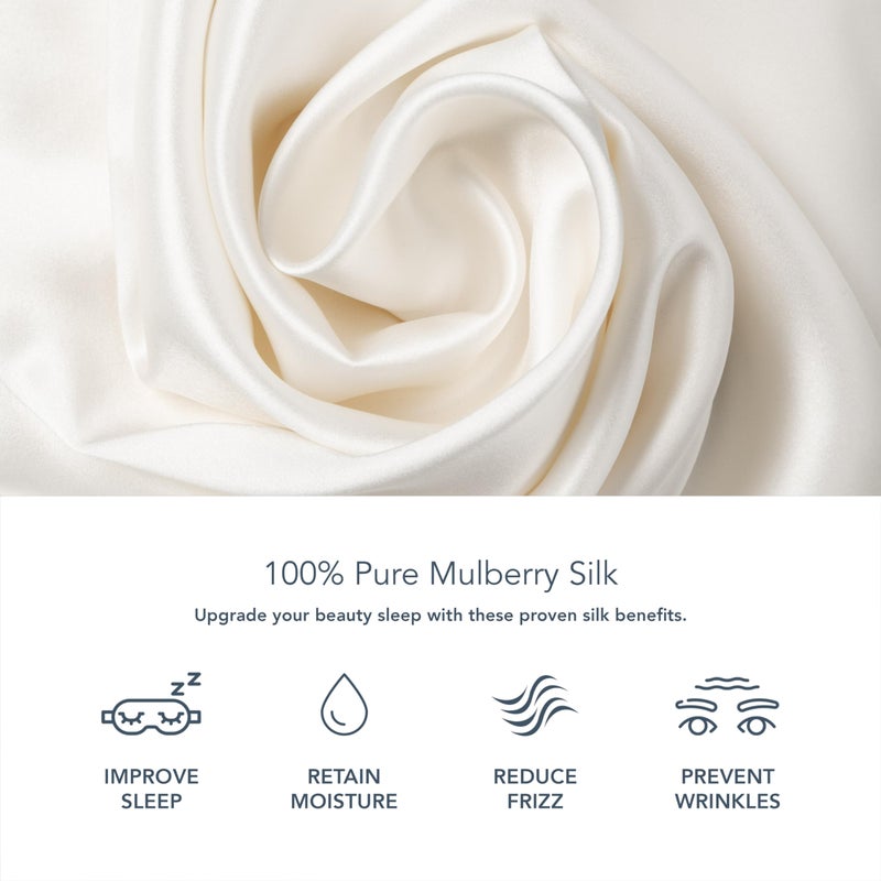 Fishers Finery 30mm 100% Pure Mulberry Silk Pillowcase, Good Housekeeping Quality Tested (White, Standard) - Image 5
