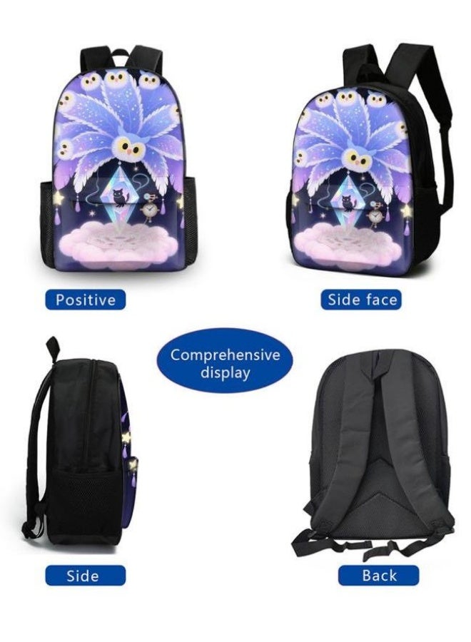 Bright Li Fire Backpack + handbag + stationery bag | Back-to-school season/holiday gift | Cartoon bag three-piece set, easy to cope with various occasions (students, children, friends' outings, mountain climbing, school, etc.) - 89 - Image 3