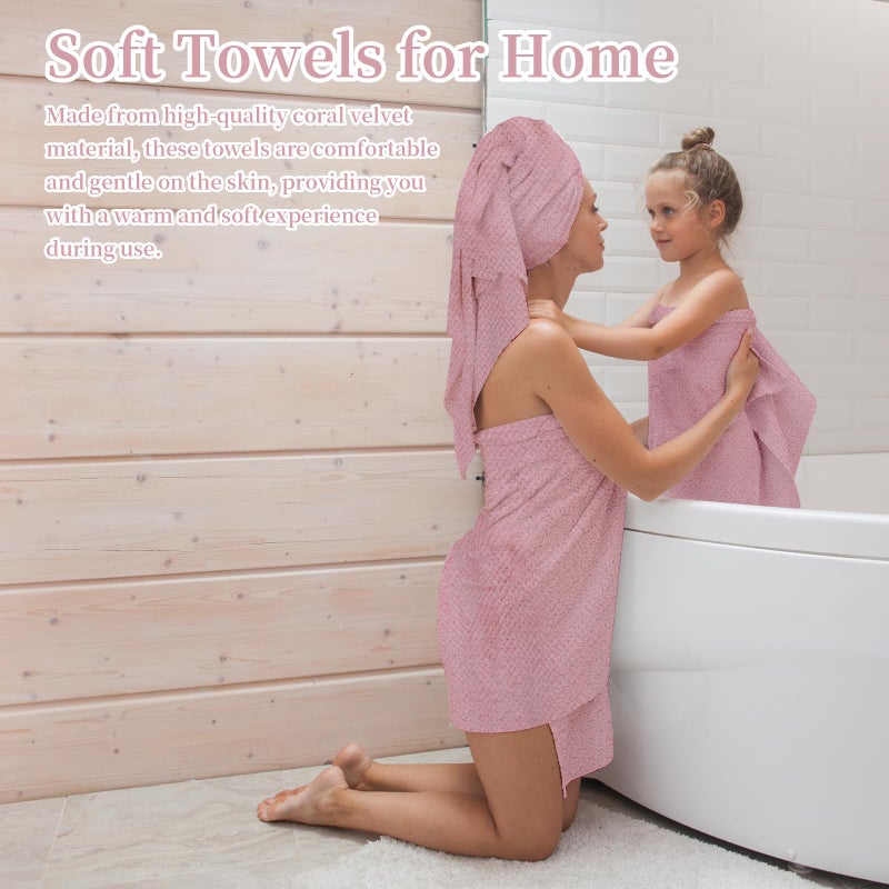 SENONAPO 24 Pcs Towels Set 6 Bath Sheets 6 Washcloths and 12 Hand Towels, Reusable Absorbent Quick Dry Colorful Coral Velvet Towel for Shower Bath Spa Hotel Bathroom Supplies (Multicolor) - Image 5