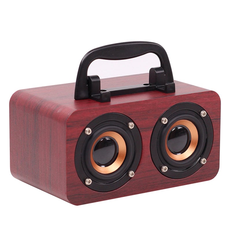 Wood BT Loudspeaker Box Portable Wireless Sound Box Rechargeable Mini Speaker Dual Horns Retro Style Audio Player FM Radio - Image 2