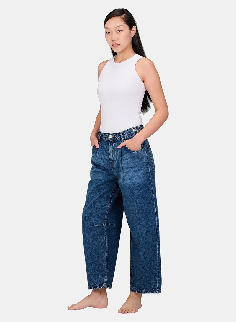 TGS Blue Adjustable Waistband Balloon Women Jeans - Image 1
