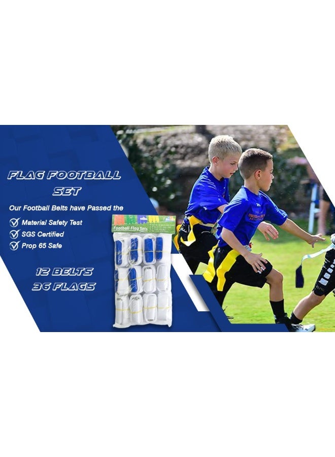 WYZworks WYZworks 12 Player Adjustable Flag Football Set - 3 Flags per belt, 36 Flags total for Youth/Adult  - Image 4