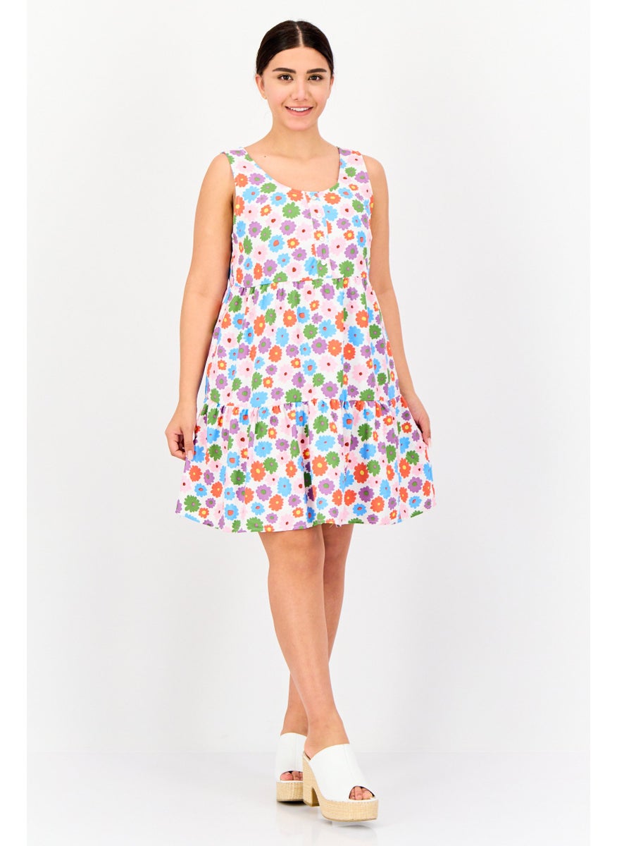 ONLY Women Floral Print Mini Dress, Multicolor  - Image 4