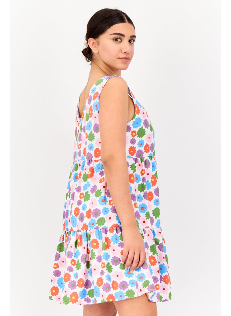ONLY Women Floral Print Mini Dress, Multicolor  - Image 2