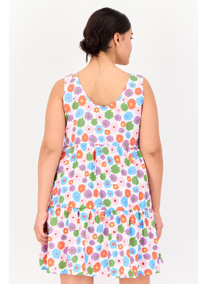 ONLY Women Floral Print Mini Dress, Multicolor  - Image 3