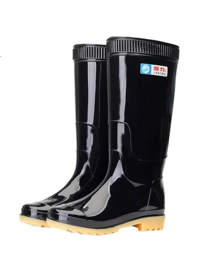 Pull Back Warrior Price Protection Rain Boots, Outdoor Water Shoes, Fishing Rain Boots, Non-Slip, Wear-Resistant Rubber Shoes, Hl886 High-Top Black, Size 40 - Image 3