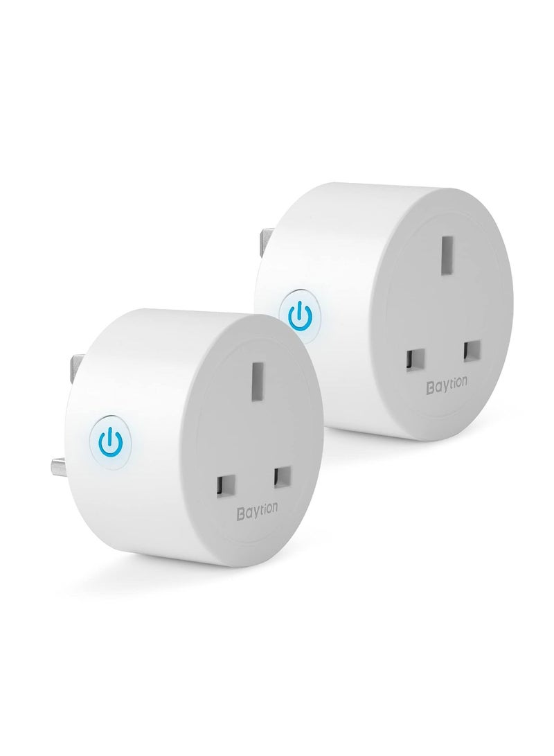 Baytion 16A WLAN Smart Socket with Energy Monitoring,2 Pack 2.4GHz WiFi Outlet with Smart Life APP Wireless Remote Control,Works with Alexa and GL Home (No Hub Required)(2 Pack)  - Image 1