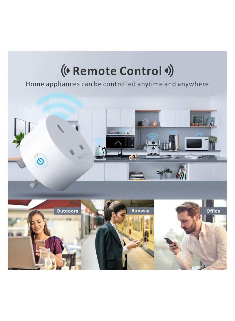 Baytion 16A WLAN Smart Socket with Energy Monitoring,2 Pack 2.4GHz WiFi Outlet with Smart Life APP Wireless Remote Control,Works with Alexa and GL Home (No Hub Required)(2 Pack)  - Image 3