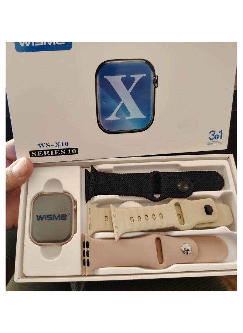 ويزمي - ساعة Wisme WS X10 هي ساعة ذكية تتمتع بتصميم عصري وعدد من الميزات المتطورة التي تجعلها خياراً جيداً للباحثين عن ساعة ذكية متعددة الوظائف  لون بينك للنساء - Image 1