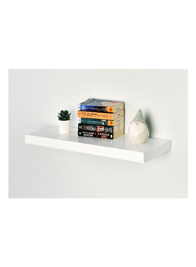 HoneyBee Rectangular Wall Mounted MDF Floating Shelf White 3.8 x 120 x 23.5 cm WSV110-480