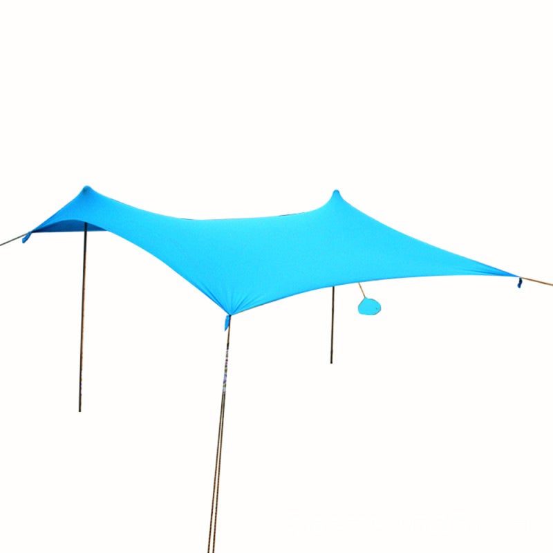 Sun Shelter: Blue M Size High-Quality Spandex Elastic Stretch - 4-Side Ventilation Portable Beach Shade for Family Camping Hiking Fishing Outdoor Travel - Image 5