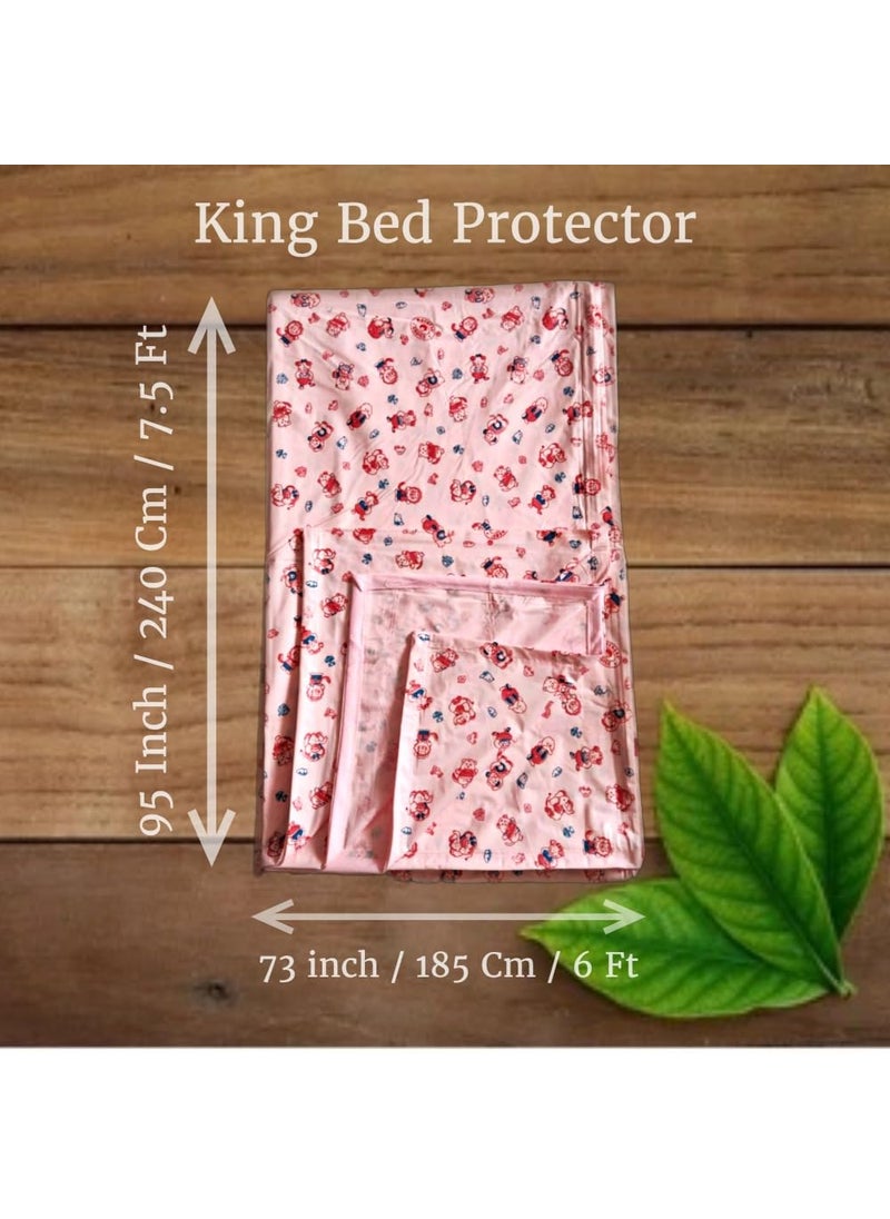 Mothers Choice - Mothers Choice® King Waterproof PVC Plastic Mattress Protector/Bed Protection Sheet for Baby and Adult, 95 x 73 Inches - Pack of 1, Pink - Image 1