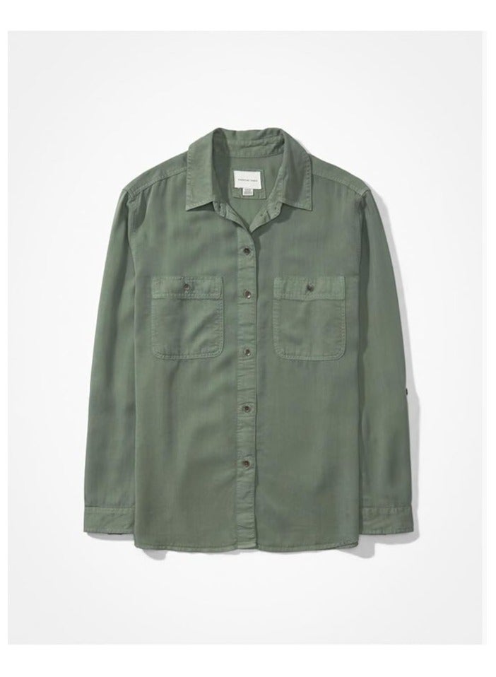 American Eagle Pocket Detail Button Down Shirt  - Image 1