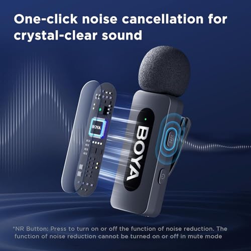 BOYA BY-V20 Dual Wireless Lavalier Microphone for iPhone 15/16, Android, USB-C Devices, 2 Clip-On Microphone for Youtubers & Video Recording, 328ft Range, 9H Battery, Noise Reduction, Plug & Play - Image 4