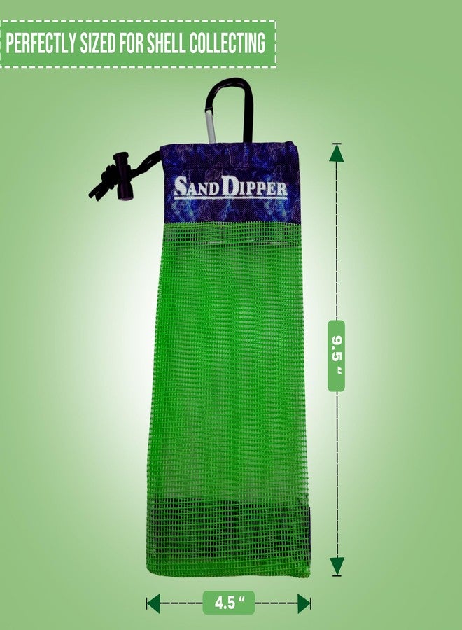 Sand Dipper Skinny Lightweight Shell Collecting Beach Bag with Carabiner Clip - Clips to pole, belt loops, backpack, or beach bag - Image 3