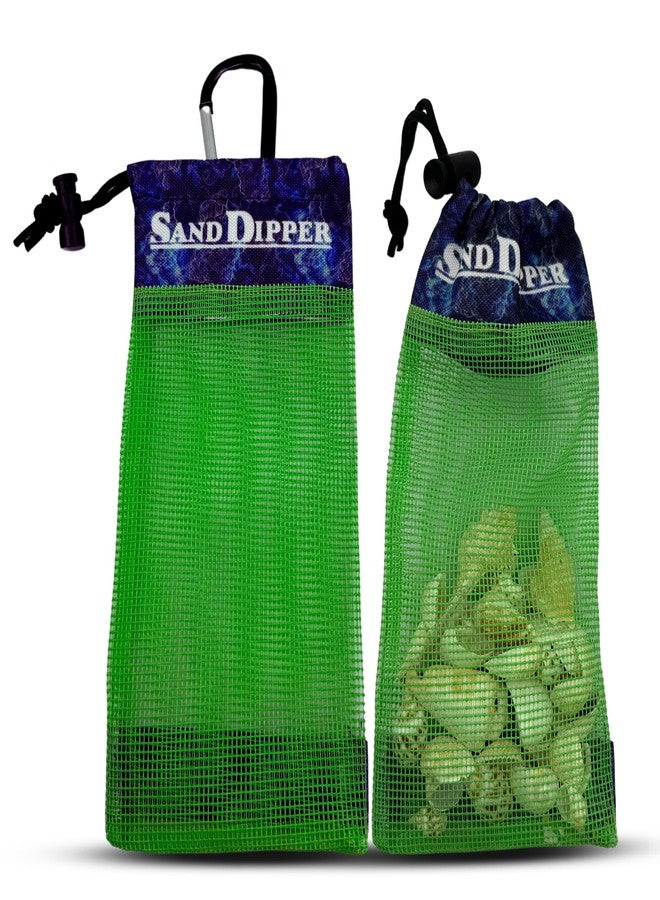Sand Dipper Skinny Lightweight Shell Collecting Beach Bag with Carabiner Clip - Clips to pole, belt loops, backpack, or beach bag - Image 5