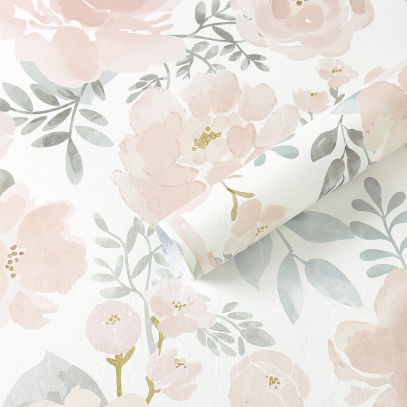 Micpolo Peel and Stick Wallpaper Floral Pink Wall Paper Modern Contact Paper Removable Wallpaper SelfAdhesive for Bathroom Bedroom Kitchen Wall Decor 173 x 787