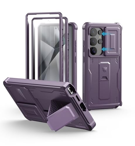 Dexnor for Samsung Galaxy S25 Ultra Case with Builtin Slide Camera Cover Screen ProtectorKickstandHeavyDuty Shockproof Rugged Case FullBody Bumper Cover for Galaxy S25 Ultra2025Phantom Purple - Image 1