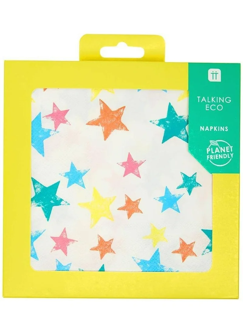 توكينج تيبلز Talking Tables Birthday Brights Star Eco Napkin 33cm, 21pack