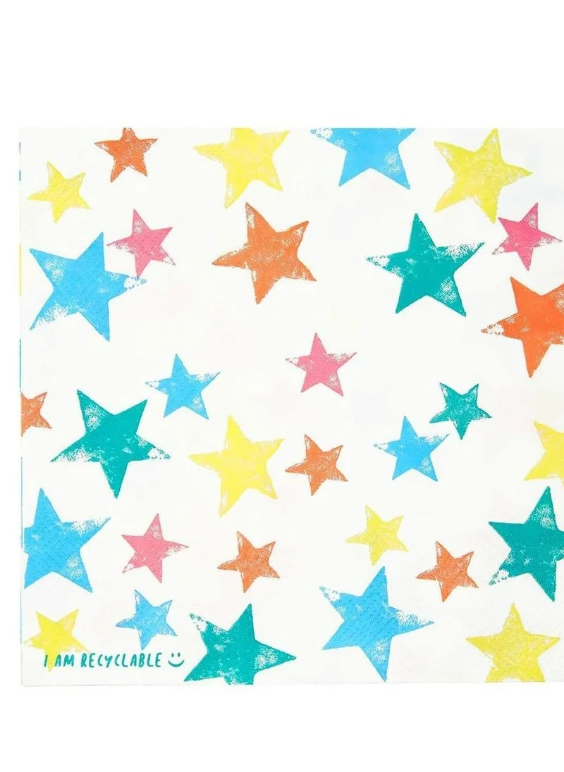 توكينج تيبلز Talking Tables Birthday Brights Star Eco Napkin 33cm, 21pack