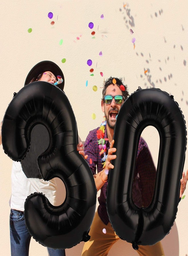Atpata Funky DIRTY 30 Foil Balloons for Naughty 30th Birthday Party Decorations (Black) - Image 5