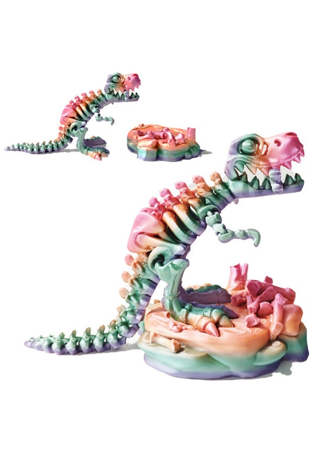 3D Printing Integrated Skull Tyrannosaurus Rex Joint Free Movement Big Mouth Dinosaur Hand-made Model-Color:Cranial Tyrannosaurus Base (Candy Color)