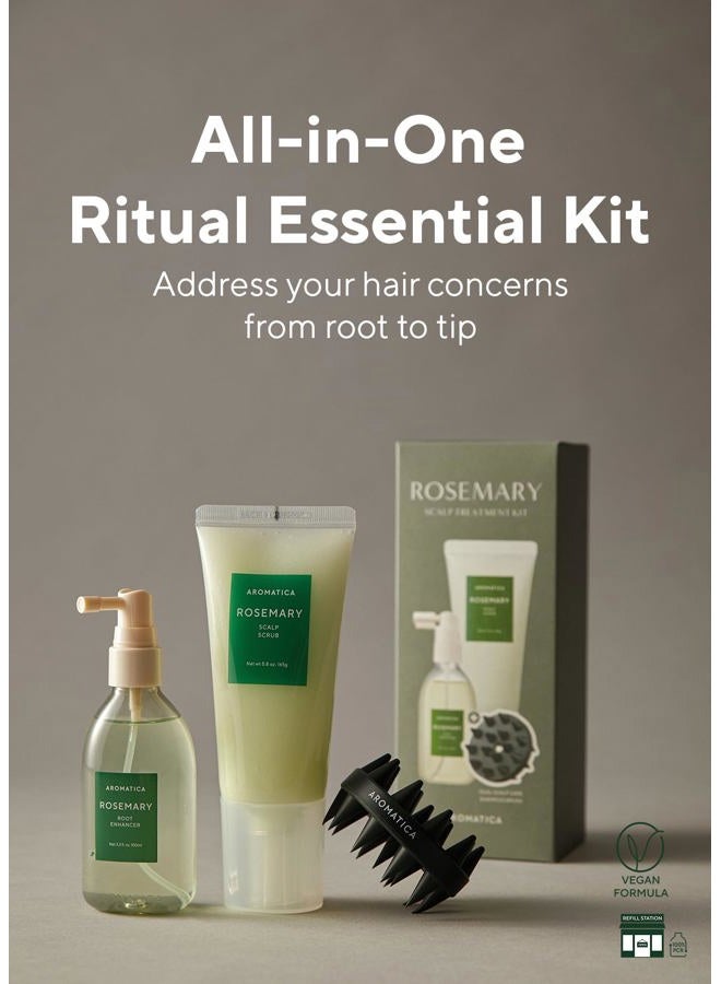 AROMATICA Rosemary Scalp Care Gift Set - Hydrating Scalp Treatment with Rosemary Scalp Scrub, Spray and Dual Scalp Brush - Free from Sulfate, Silicone, and Paraben - Image 2