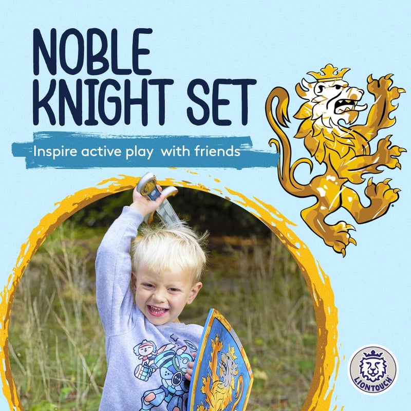 Liontouch  Noble Knight Foam Sword  Shield for Kids Blue  Age 38 Years  Durable  Safe Medieval Toy Set  Weapons  Battle Accessories for Pretend Play Dress Up  Knight Costumes for Boys - Image 3