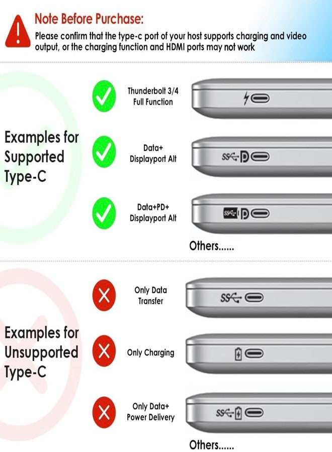 WAVLINK USB C Docking Station Dual Monitor Triple Display USB Type C to Dual HDMI Dock, 2 HDMI, DisplayPort, 100W PD3.0 for Laptop, Ethernet, 4 USB 3.0, 2 USB C, Audio - Image 3