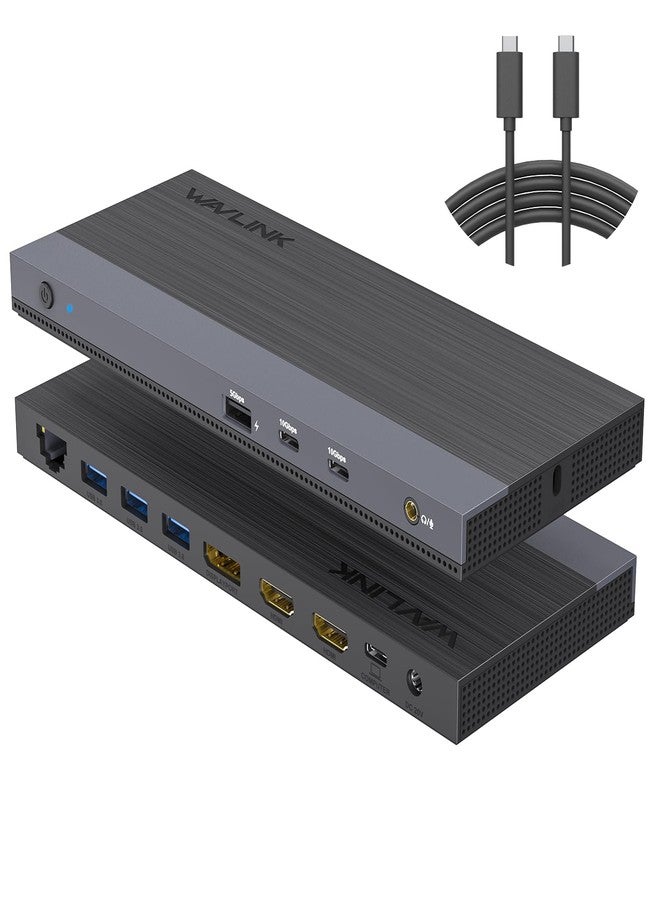 WAVLINK USB C Docking Station Dual Monitor Triple Display USB Type C to Dual HDMI Dock, 2 HDMI, DisplayPort, 100W PD3.0 for Laptop, Ethernet, 4 USB 3.0, 2 USB C, Audio - Image 1
