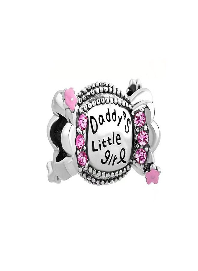 KunBead Daddy's Little Daughter Birthday Pink Candy Bead Charms Compatible with Pandora Bracelets Daughter Gift from Dad - Image 2