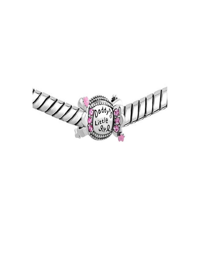 KunBead Daddy's Little Daughter Birthday Pink Candy Bead Charms Compatible with Pandora Bracelets Daughter Gift from Dad - Image 3