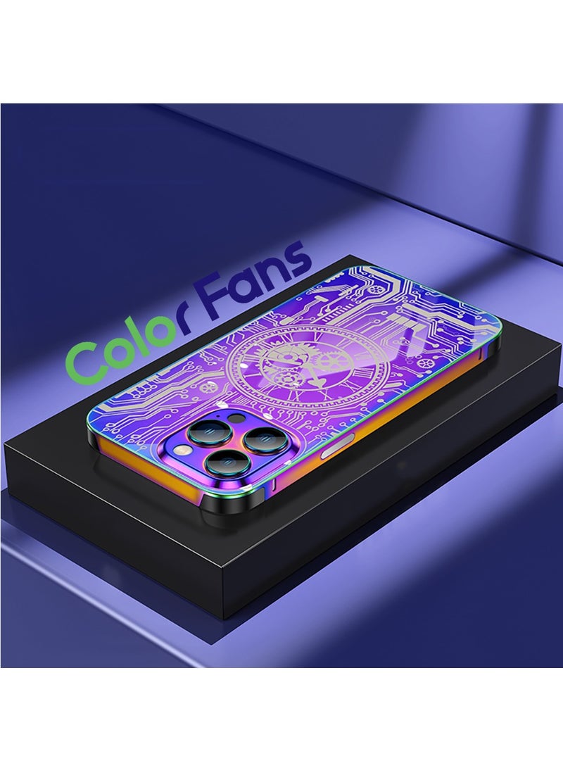Color Fans for iPhone 14 Pro Max 6.7 inch Complete Aluminum Alloy Case Cool Shiny Plating Metal Super Light Slim Phone Case Cover Shell  - Image 1