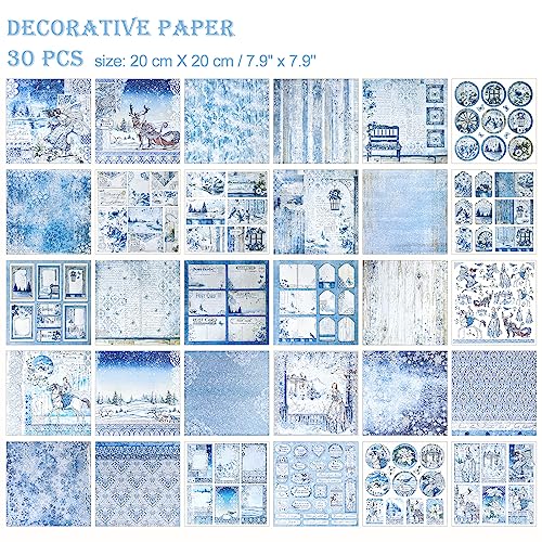 Mayplous Vintage Pattern Scrapbook Paper Decoupage Paper with Various Unique Designs No Repeats for Card Making Crafts Collage Gift Wrapping DIY Scrapbooking Diary Winter - Image 3