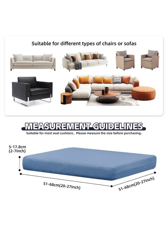 MRGSDL 8Pcs Elastic Outdoor Cushion Cover, Terrace Furniture Protection Cover, Sofa Cushion Replacement Cover, Suitable for Outdoor Furniture Protection（Grey Blue） - Image 2