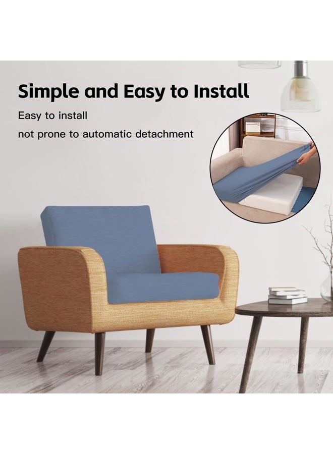 MRGSDL 8Pcs Elastic Outdoor Cushion Cover, Terrace Furniture Protection Cover, Sofa Cushion Replacement Cover, Suitable for Outdoor Furniture Protection（Grey Blue） - Image 5