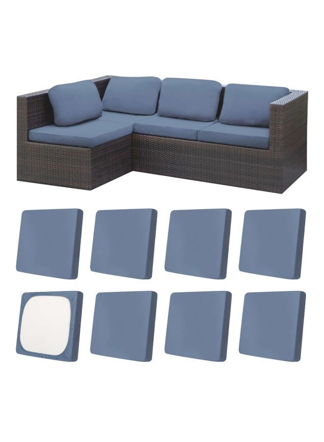 MRGSDL 8Pcs Elastic Outdoor Cushion Cover, Terrace Furniture Protection Cover, Sofa Cushion Replacement Cover, Suitable for Outdoor Furniture Protection（Grey Blue） - Image 1