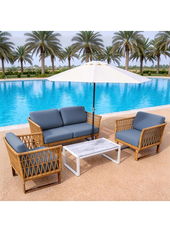 MRGSDL 8Pcs Elastic Outdoor Cushion Cover, Terrace Furniture Protection Cover, Sofa Cushion Replacement Cover, Suitable for Outdoor Furniture Protection（Grey Blue） - Image 4