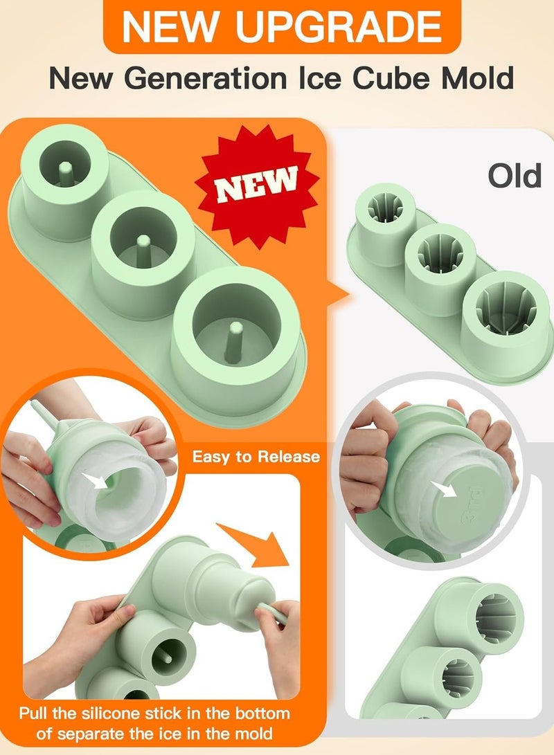 Silicone Ice Cube Tray for 40Oz Stanley Tumbler - 3 Pcs with Lid & Bin (Green/Brown/Black) | BPA-Free, Leakproof, Perfect for Desert Heat  - Image 4