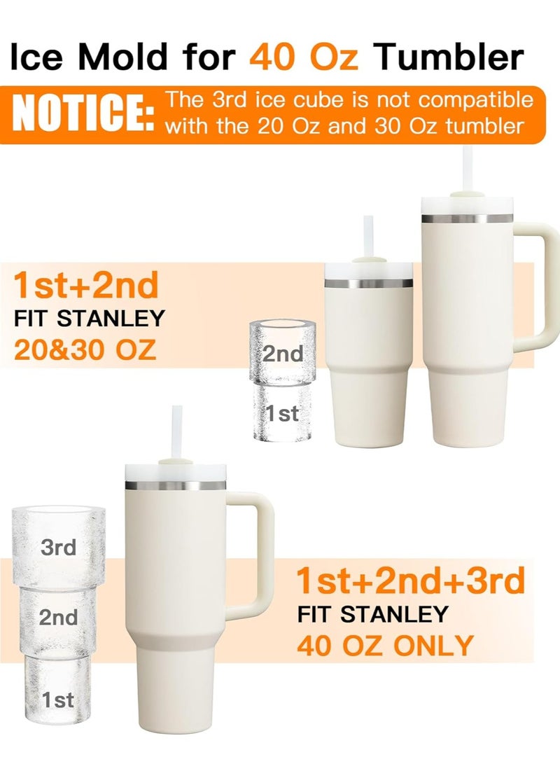 Silicone Ice Cube Tray for 40Oz Stanley Tumbler - 3 Pcs with Lid & Bin (Green/Brown/Black) | BPA-Free, Leakproof, Perfect for Desert Heat  - Image 5