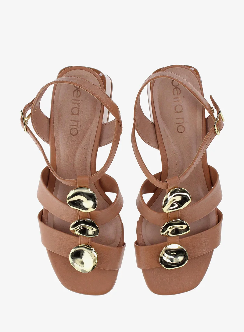 Beira Rio Camel Beira Rio Women’s Flat Sandals with Back Strap – Secure Fit and Lightweight Daily Wear for Women | Best Price UAE