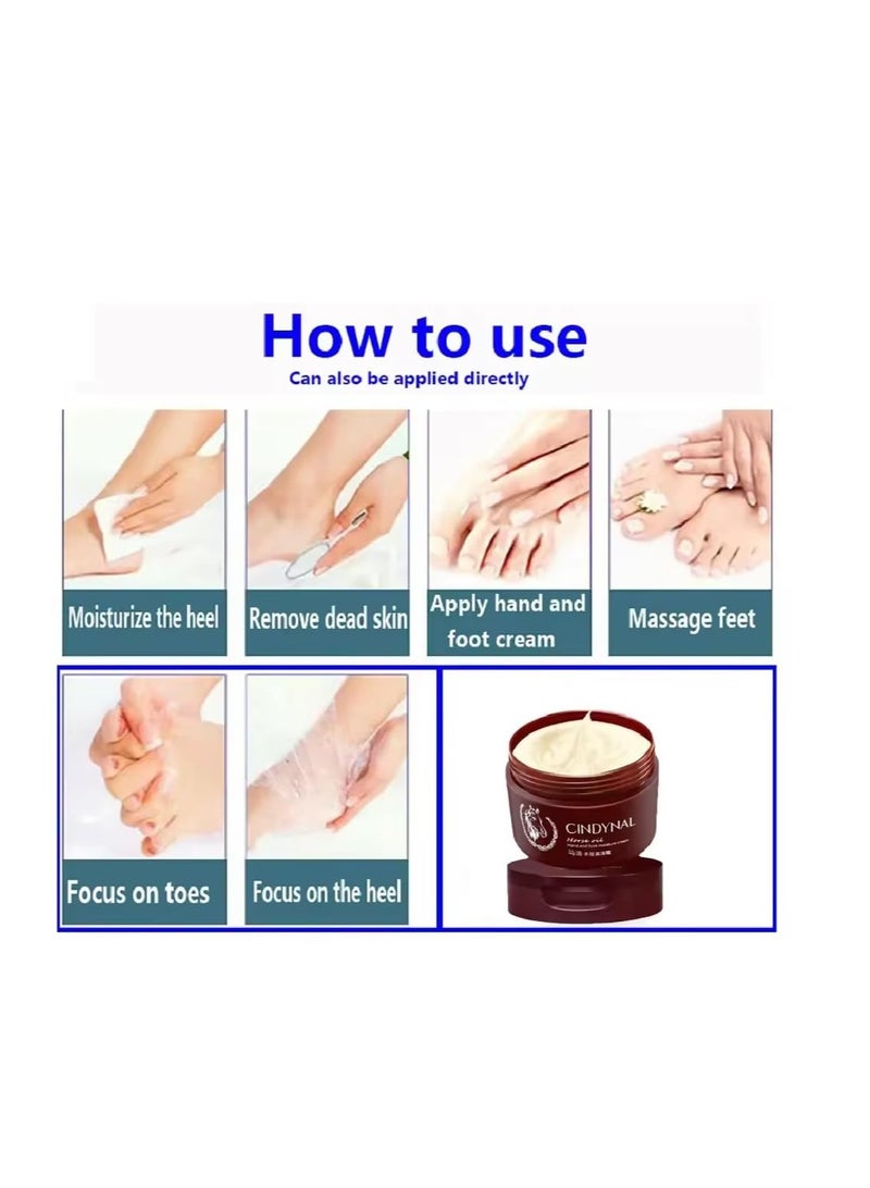 Cindynal Anti-Fungal Foot and Hand Repair Cream Ultimate Solution Healthy Feet Dead Skin Removal Peeling Moisturizing Exfoliation Foot Care Repair For Cracked Heels Natural Organic Moisturizer Horse Oil Repair Moisturizing Hand Cream, Preventing Your Skin from Peeling & Cracking, Making Your Hands and Feet Smooth & Soft  - Image 4